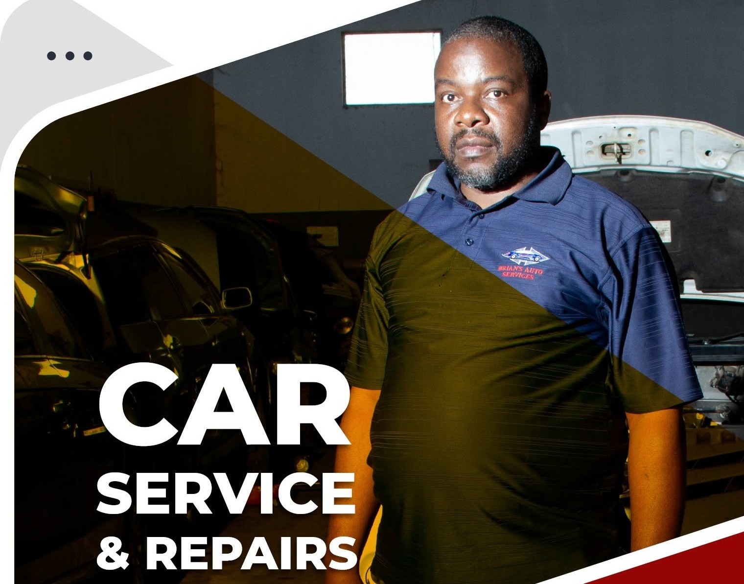 Brian doing engine repair work